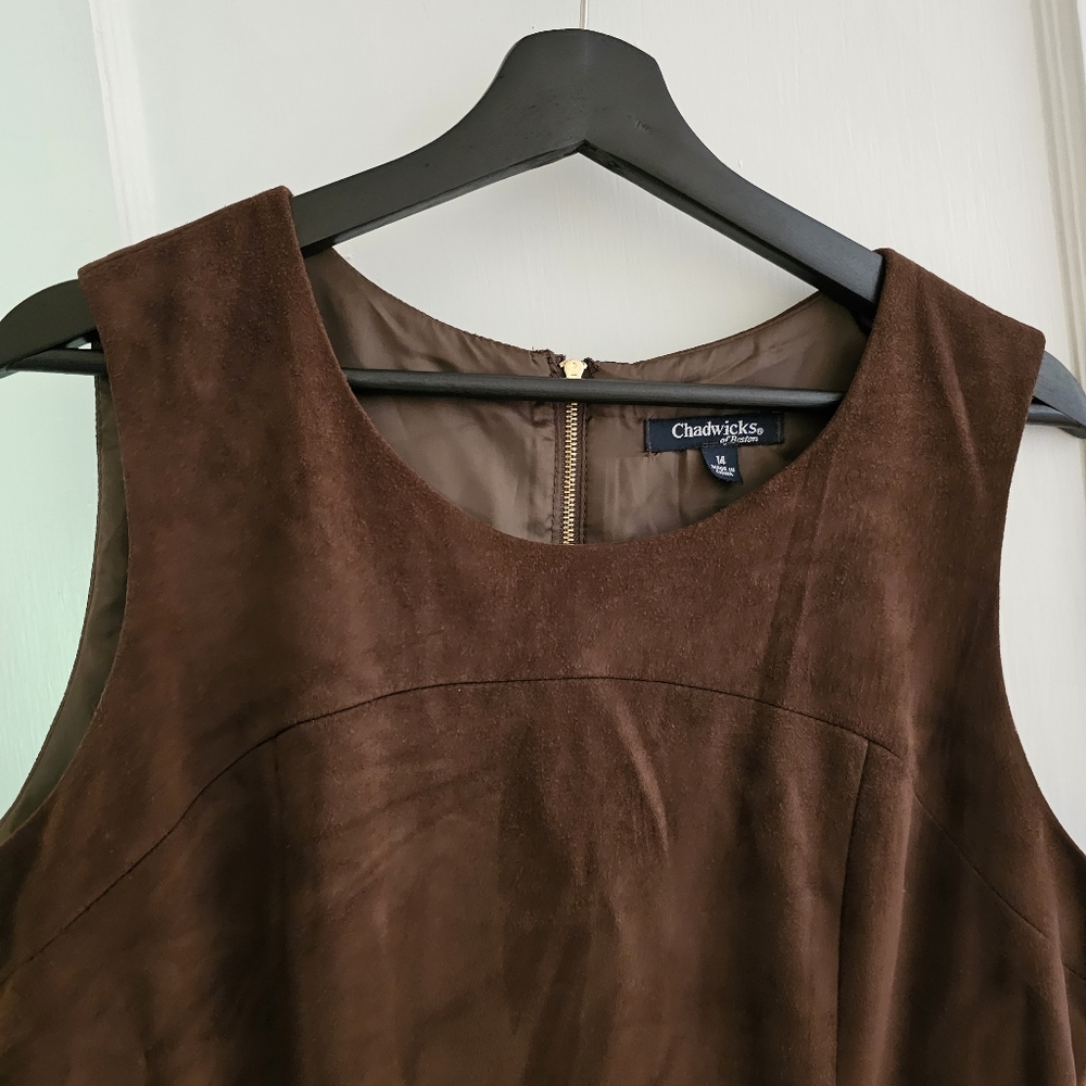 Chadwick's Brown Fake Suede Dress | Size 14